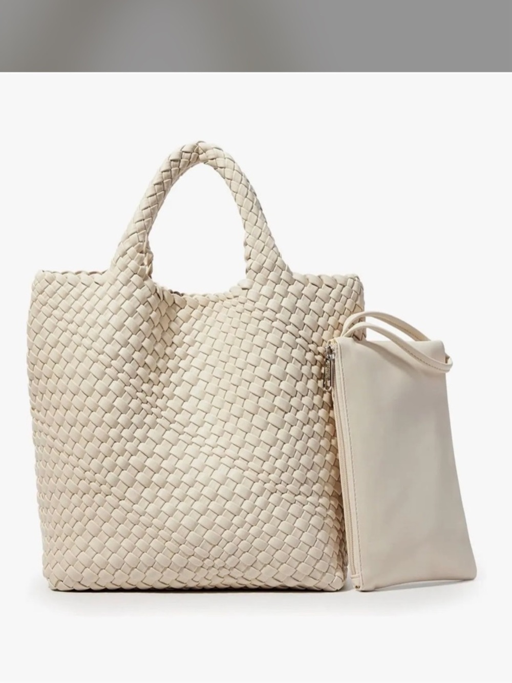 Kalidi Woven Tote Bag Macaron Soft Leather Weave